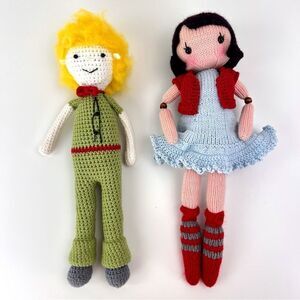 Set Of 2 Dolls Little Prince And Girl Amigurumi Crochet Handmade Toys